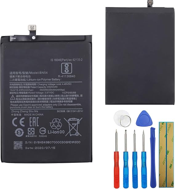 Replacement Battery BN54 Compatible with Xiaomi Redmi Note 9 with Tools
