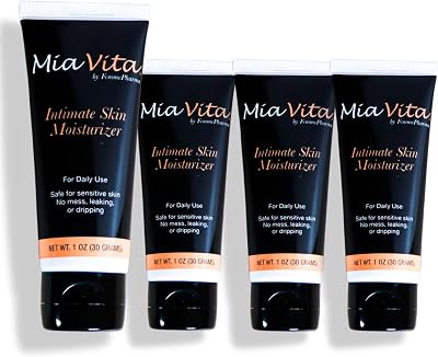 Mia Vita Intimate Skin Moisturizer Tube Womens Preferred Premium Hygiene Products Feminine Menopause Vaginal Dryness and Burning, Pack of 4 x 1 oz