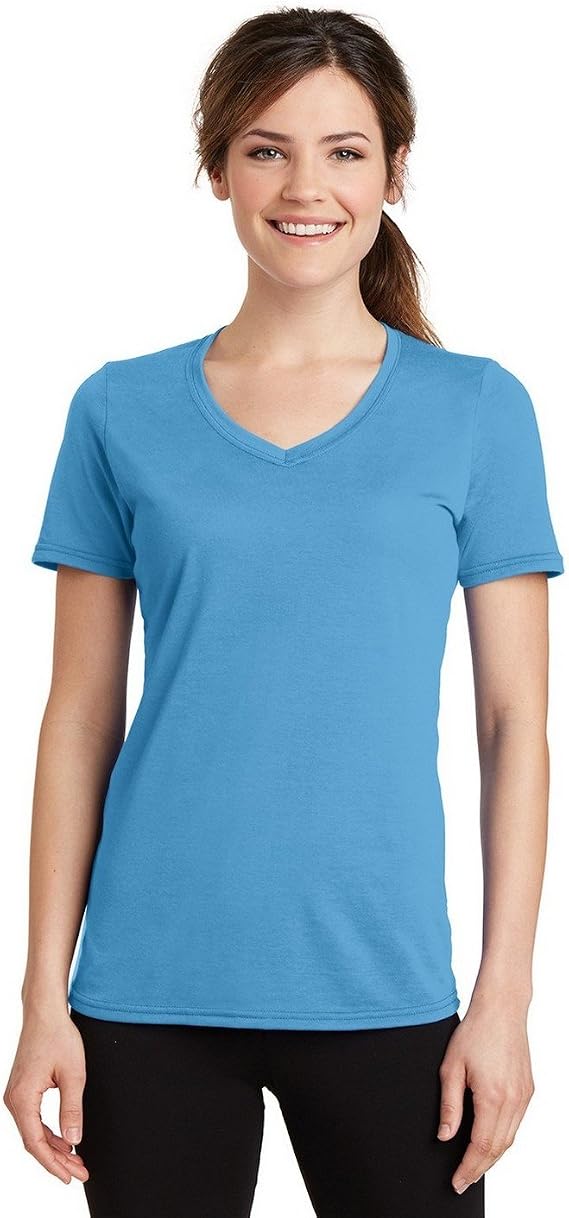 Port & Company Ladies Performance Blend V-Neck Tee. LPC381V