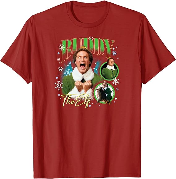 Buddy The Elf Bootleg Character Collage T-Shirt