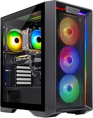 Skytech Nebula Gaming PC Desktop, Ryzen 5 3600 3.6 GHz 4.2GHz Turbo, NVIDIA GTX 1660 Super 6GB, 1TB NVMe SSD, 16GB DDR4 RAM 3200, 650W Gold PSU, Wi-Fi, Win 11