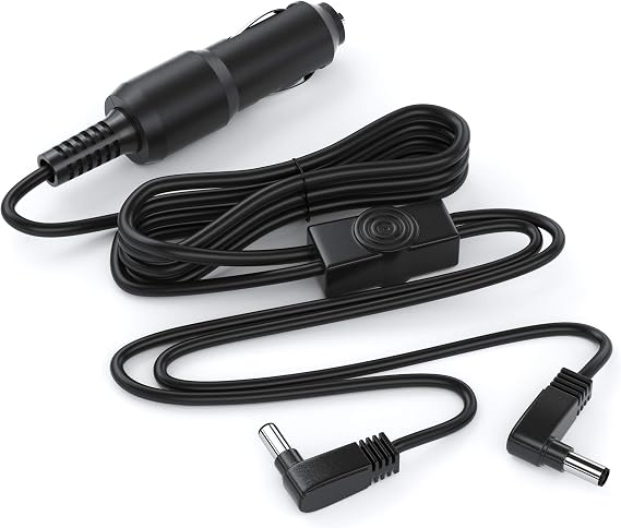 Pwr Extra Long 12FT Car-Charger for Philips Portable DVD Player Dual-Screens Dc Adapter Auto Power Supply Cord (Dual)