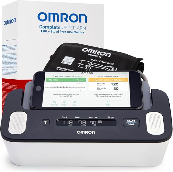 OMRON Complete 2-in-1 Blood Pressure Monitor + EKG for Home Use | Upper Arm Blood Pressure Cuff - #1 Doctor & Pharmacist Recommended Brand - Clinically Validated - Connect App