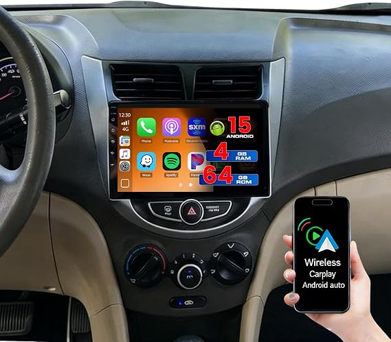 4+64G 9'' Android 15 Car Stereo for Hyundai Accent 2012-2017