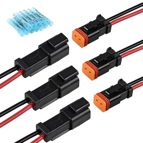 JRready Deutsch 2 pin Connector Kit dt Pigtail (UL1015) 3Sets ST9019