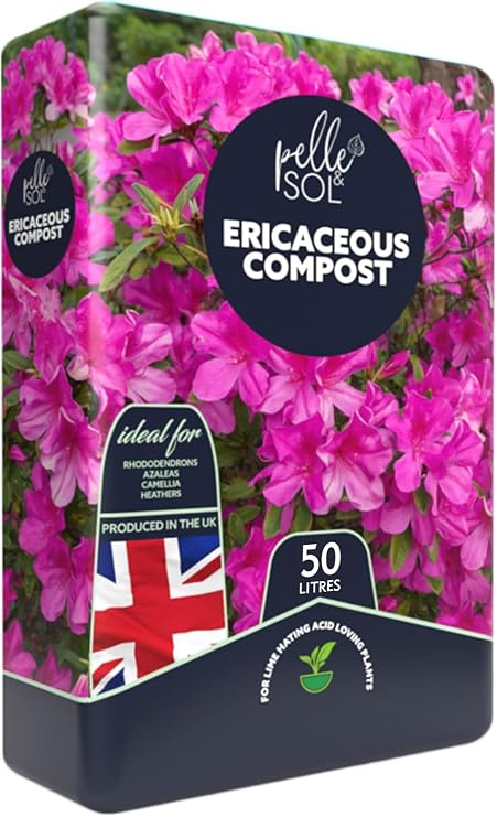 Pelle & Sol Ericaceous Plant Food | Potting Soil Peat Free Compost | Acidic Compost for Plants Rhododendrons, Azalea, Camellias, Heathers, Pieris, Blueberry and Cassiope (50L)