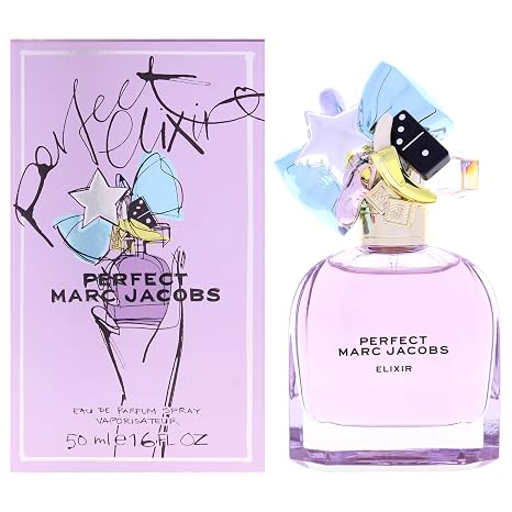 Marc Jacobs Perfect Elixir Eau de Parfum Ambery Floral Women's Perfume With Notes of Purple Rhubarb, Golden Amber Woods & Vanilla Bean Extract - Vegan Fragrance