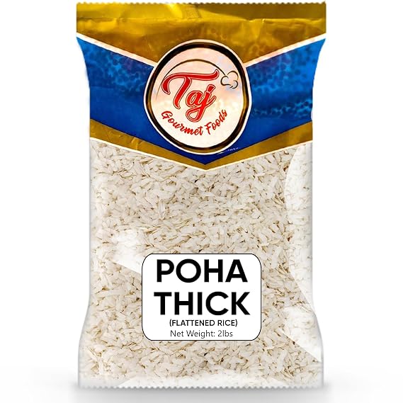 TAJ Poha Thick 2-Pounds | Powa Flattened Rice