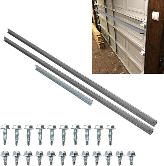 Garage Door Strut 16 Foot,Heavy Duty Garage Door Hurricane Brace Kit | 22 Gauge Steel 16 ft Garage Door Strut, Repair Garage Door Bending, Sagging, Cracking,Resist Hurricanes