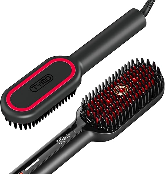 TYMO Ionic Plus Hair Straightener Brush - Hot Brush for Thick Hair