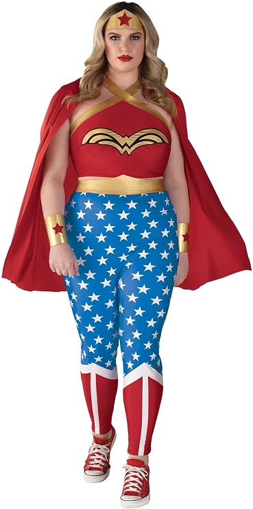 Party City Wonder Woman Costume for Adults - DC Justice League Costume Includes Dress, Headband, Gauntlets, Cape & More - Costumes for Halloween, Birthday Parties & Themed Events