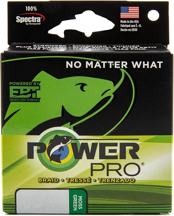 Power Pro 21100150500E Braided Spectra Fiber Fishing Line, 15 lb500 yd, Moss Green