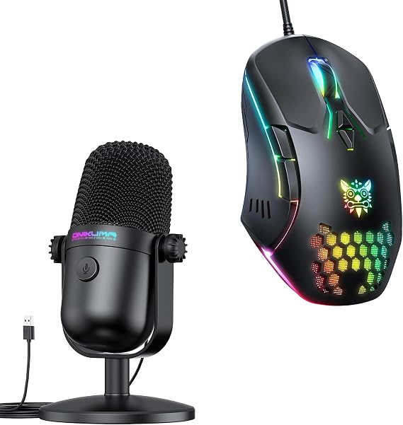 Wired PC Gaming Mouse CW902 and Gaming Microphone M830