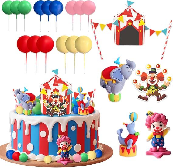 Circus Cake Toppers Circus Birthday Cake Decorations Carnival Cake Toppers