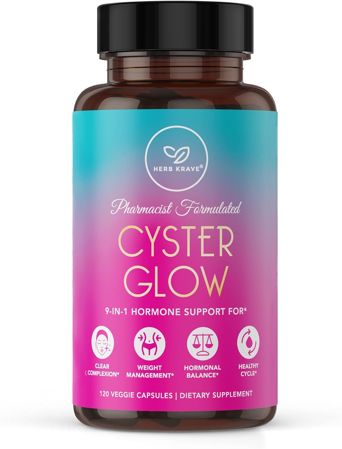 Cyster Glow Supplement - 9-in-1 Premium Myo-Inositol & D-Chiro Inositol Blend - Hormonal Balance & Healthy Ovarian Function Support for Women – 120 Veggie Capsules