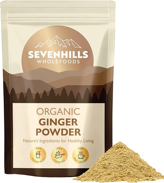 Sevenhills Wholefoods Organic Ginger Powder 400g | 100% Pure & Natural | Ideal for Drinking, Cooking, and Baking | GMO-Free | Gluten-Free