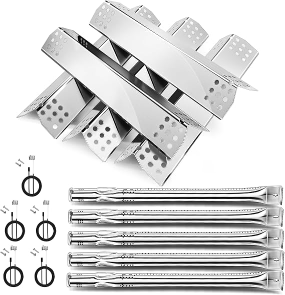 Uniflasy Grill Replacement Parts for Nexgrill 720-0882A 720-0925PG 720-0925 720-0896B 720-0896C Stainless Steel Grill Burners Heat Plate Shields for Nexgrill 5 Burner 720-0882A, 5 Pack