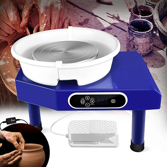 Electric Potter's Wheel 25cm 350W Ceramic Pottery Wheels Heavy Duty Pottery Forming Machine for Beginner DIY with Foot Pedal and LCD Touch Screen