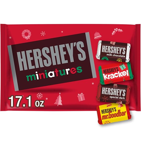 HERSHEY'S Miniatures Assorted Chocolate, Candy Bag, 17.1 oz
