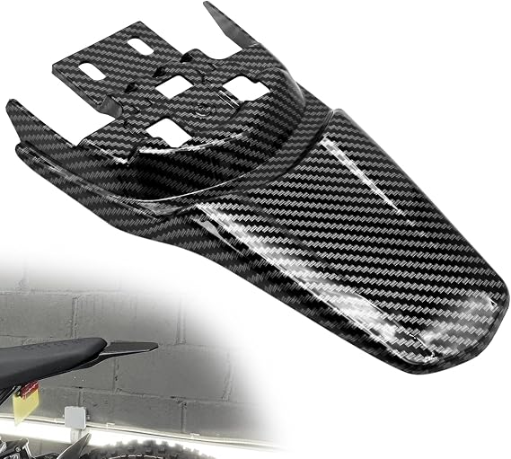 Motorcycle Rear Fender, Plastic Back Mudguard Protector, Lightweight Wear-resistant Back Fender, Replacement for Sur-Ron X S Black (Carbon Fiber Pattern)