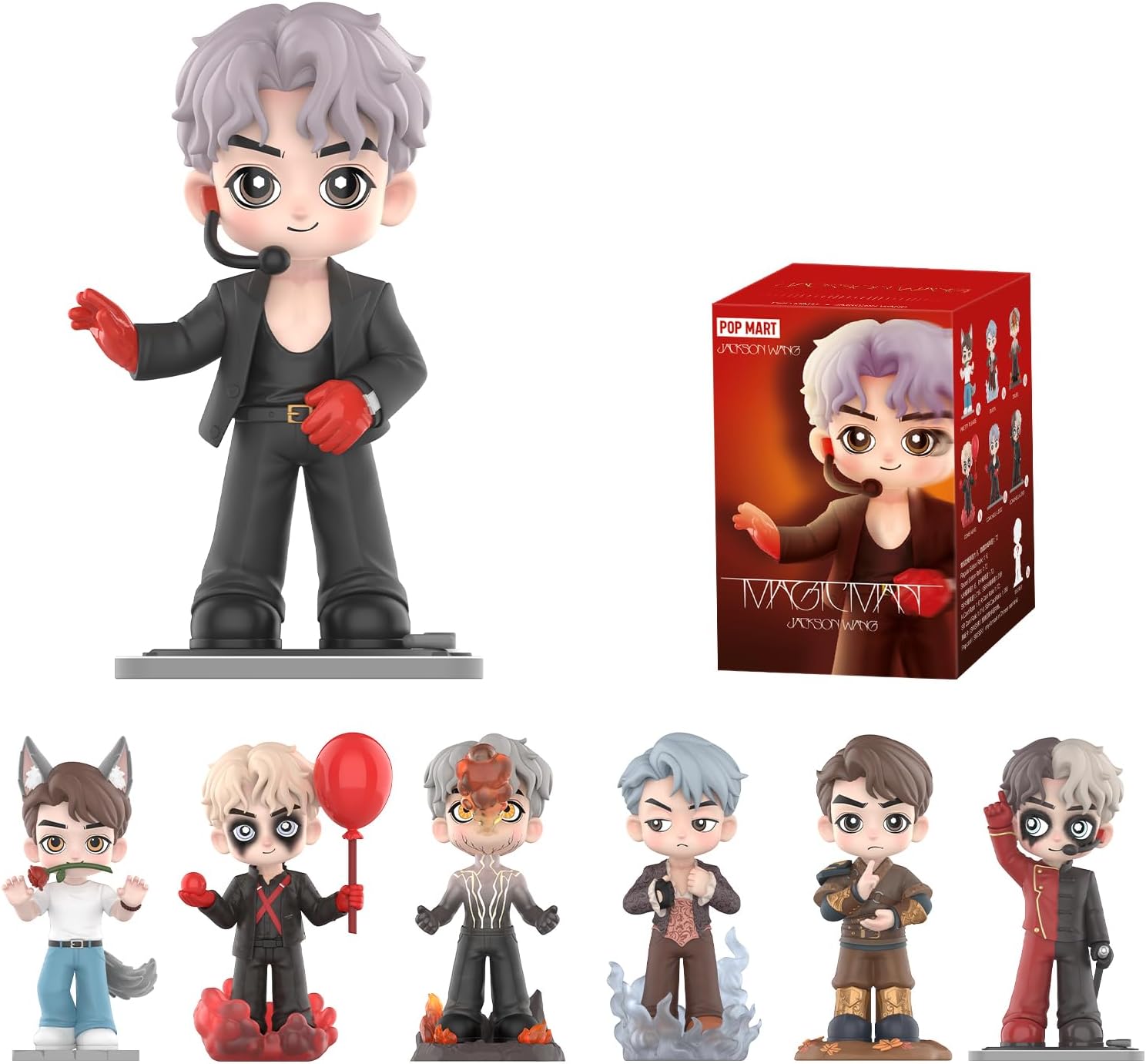POP MART Jackson Wang Magic Man Series Figures, Blind Box Figures, Random Design Action Figures Collectible Toys Home Decorations, Holiday Birthday Gifts for Girls and Boys