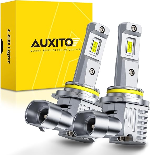 AUXITO 9006 Bulbs, 900% Super Brighterness, 6500K Cool White, 1:1 Mini Size, Lasting Lifespan, For FOG, Truly Plug And Play, Pack of 2