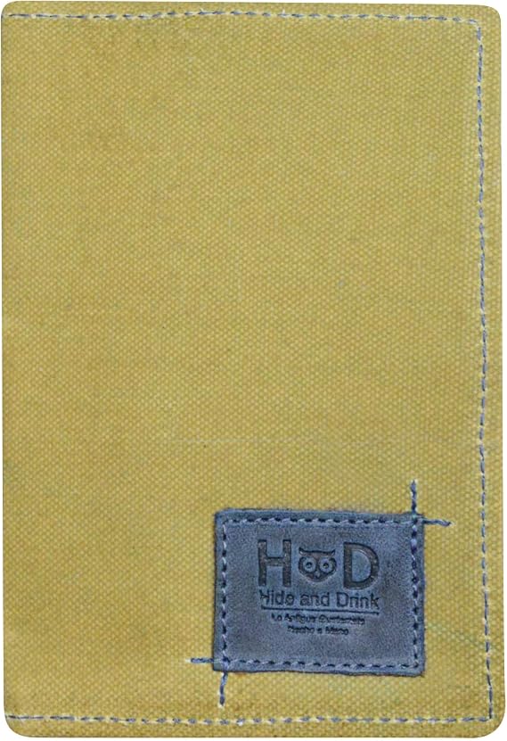 Hide & Drink, Waxed Canvas Field Notes Cover, Wallet Case (3.5 x 5.5 in.) Journal Cover with Pencil Paper & Cards Slot, Travelers Pocket Notebook Handmade (Blue Mar)