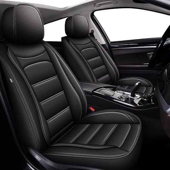 IKABEVEM Car Seat Covers Fit for VW Tiguan: Luxury Leather Automotive Seat Covers Fit for 2009-2025 2026 Tiguan - Full Set Car Seat Protector(5 Seats, Black)
