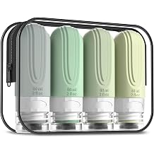 Travel Bottles for Toiletries TSA Approved Travel Size BPA Free Leak Proof Travel Accessories with Toiletry Bag for Shampoo Liquid 4 Pack