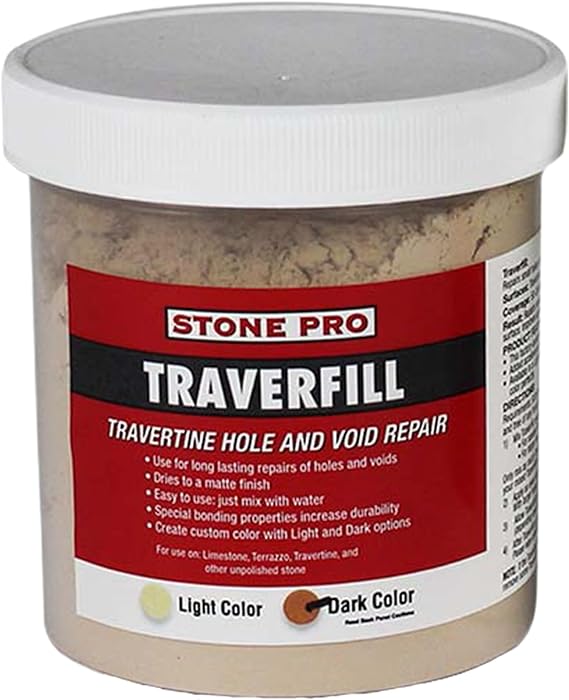 Stone Pro Traverfill - Travertine Hole and Void Repair - 1 Pound - Dark | Dark - 1 Pound