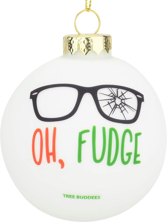 Tree Buddees Oh Fudge Funny Glass Christmas Ornament