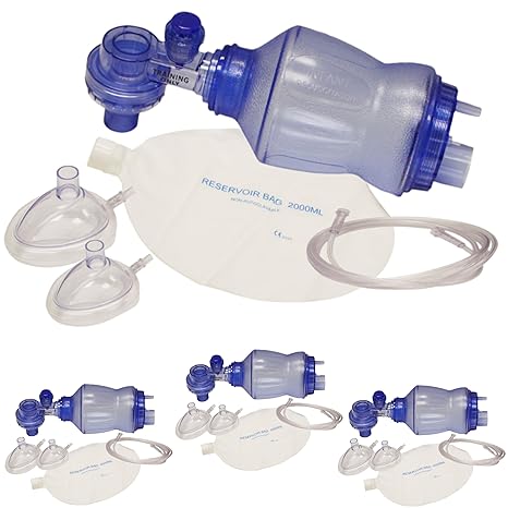 MCR Medical 4-Pack CPR Training Bag Valve Mask (BVM) Infant in Mesh Bag, BVM-3021-004