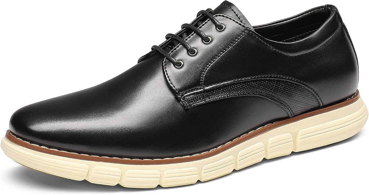 Bruno Marc Men's Crossflex Dress Sneakers Casual Oxford Formal Shoes,Size 13W,Black,GRANDPLAIN