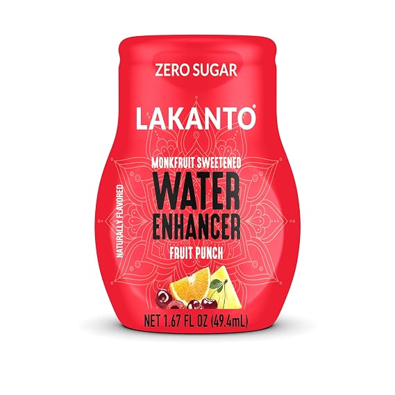 Lakanto Sugar Free Water Enhancer - Sweetened with Monk Fruit Sweetener and Erythritol, On the Go Liquid H2O Hydration, Zero Sugar, Naturally Flavored - Fruit Punch (1.67 fl oz - Pack of 1)