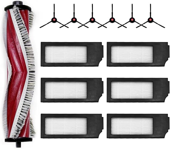 Robot Vacuum Replacement Parts Fit For Yeedi C12 Pro Plus, Replacement Accessories kit Fit For Yeedi C12 Plus(13PC- BRUSH ROLL& SWEEP& FILTER)