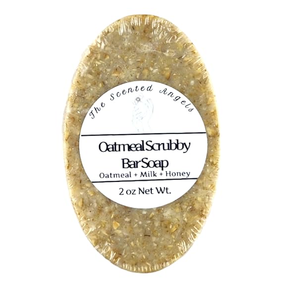 TSA Handmade All Natural Moisturizer Hand and Body Bar Soap, Oatmeal Scrubby, Exfoliate, Scented Fragrance, Sensitive Skin Care, Bath, Shower, Girl, Mothers Day, Woman, Teens, Bath Time