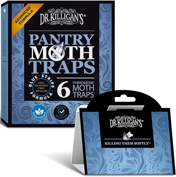 Dr. Killigan's Pantry Moth Traps with Pheromones Prime, 6 Pack, Blue
