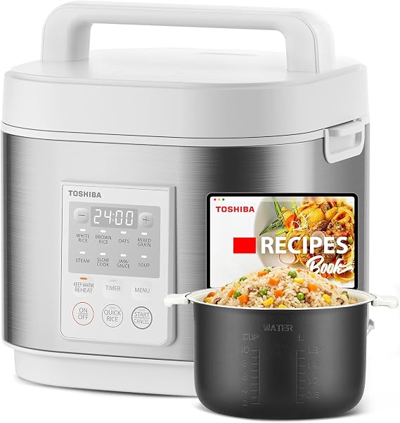 TOSHIBA Rice Cooker Heritage Bento Box, Digital Control, 5.5-Cup Uncooked Rice Capacity, 9 Functions with 3D Heating and 24-Hour Auto Keep Warm