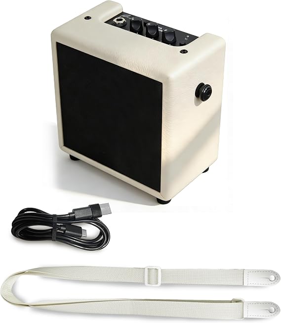 Ranch Mini Electric Guitar Amplifier with OTG Recording, Cream Guitar Amp