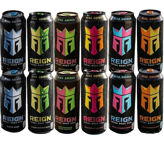REIGN Total Body Fuel Variety Pack Energy Drinks, Performance Energy Beverage Variety, Fitness & Workout Energy Drinks, Carbonated Energy Beverage Assortment for Gym, Pre Workout, Gaming & Active Lifestyles