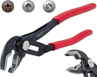 VAMPLIERS PYTHON 10 Plumbers Slip Joint Pliers Water Pump Pliers Quick Adjusting Groove Joint with Unique Screw Extractor Jaws