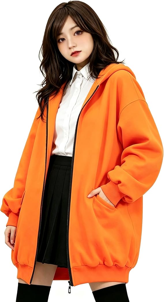 Anime Runa Cosplay Costume Bunny Ears Hoodie Hooded Jacket Coat Women Girl