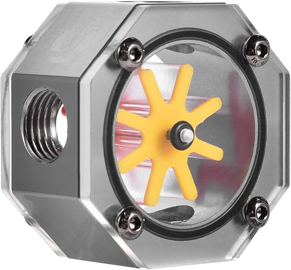 Socobeta Water Restrictor Meter Indicator G1/4 Thread Aluminum Alloy(Gray)