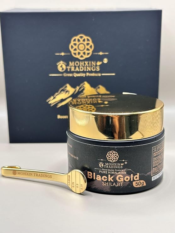 Mohxin Tradings Pure Himalayan Black Gold Shilajit, 50g, Premium Quality Sun Dried Resin from High Altitude Gilgit Baltistan