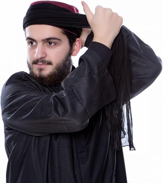 Lux Islamic Prayer Turban, Sarik, Muslim Men Headscarf | Namaz Turban, Shawl Keffiyeh, Cotton Wrapping Fabric