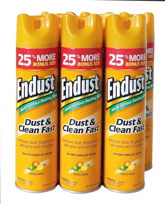Endust Multi-surface Dusting and Cleaning Spray, Citrus, 6 Count