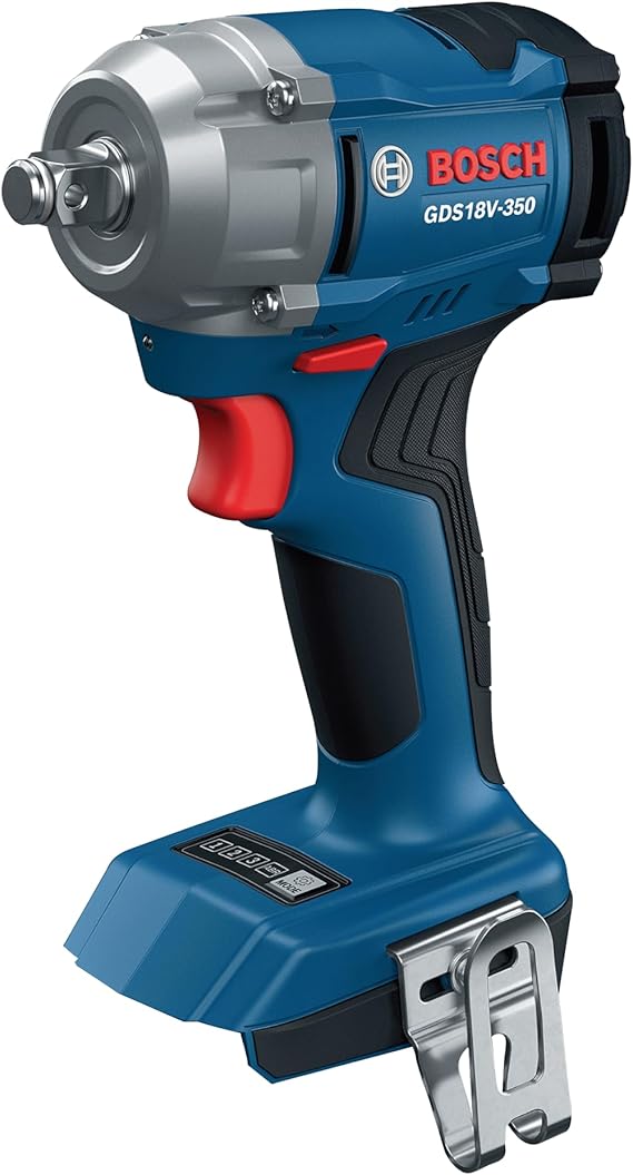 BOSCH GDS18V-350N 18V Brushless 12 In. Mid Torque Impact Wrench - 410 Ft.-Lbs Breakaway Torque, 250 Ft.-Lbs Fastening Torque, Compact Design (Bare Tool)