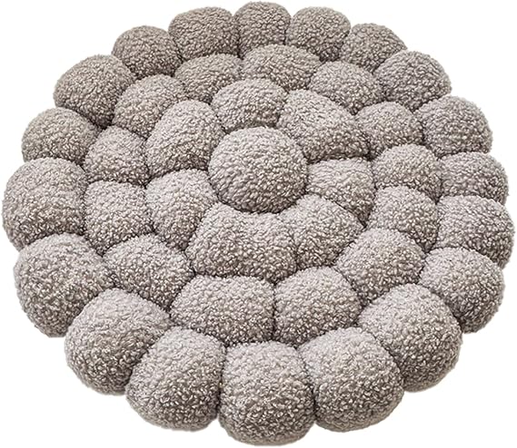 XMAYODS Chair Cushions 40x40cm, Soft Round Seat Cushion Tufted Plush Chair Pad for Dining Office Student Stools Floor Cushion(Gray)