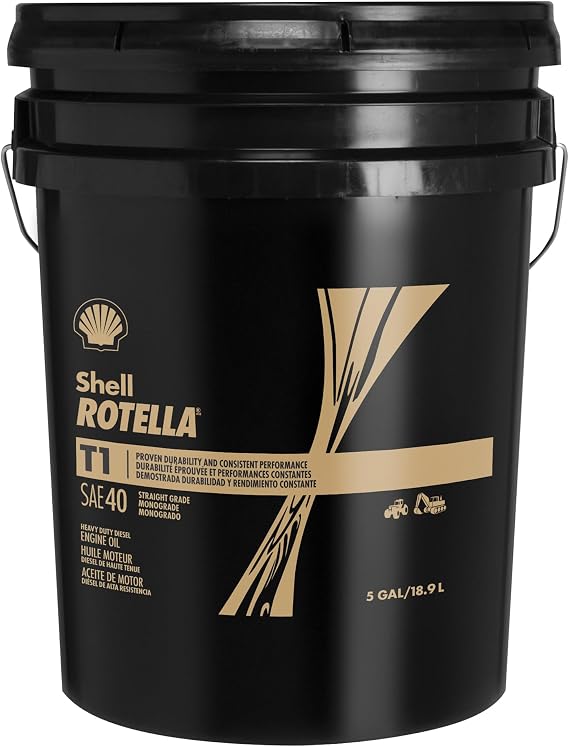 Shell Rotella T1 SAE 40 Diesel Engine Oil, 5 Gallon Pail