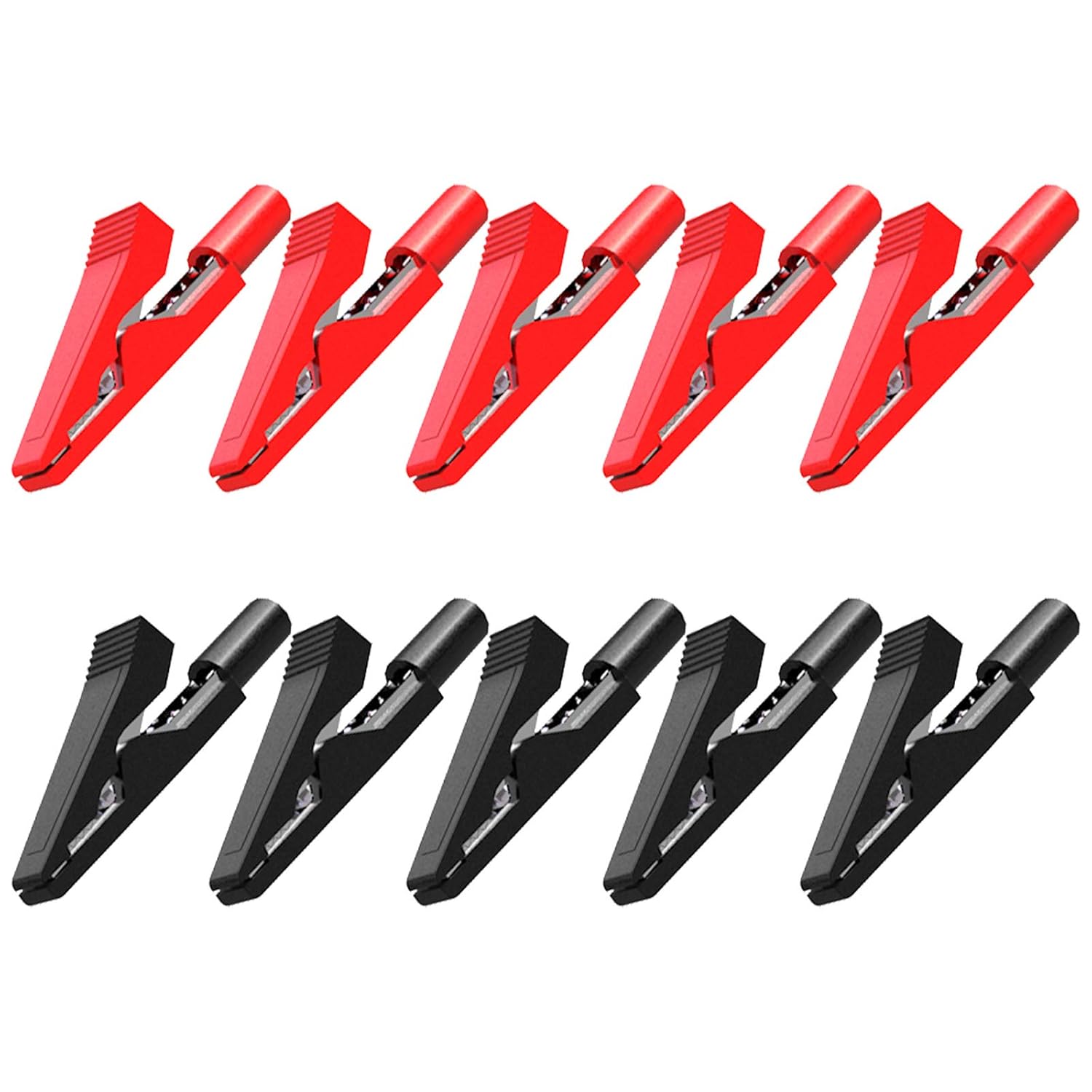 Goupchn Insulated Alligator Clips Electrical 10PCS Five Colors Crocodile Clamps for 2mm Test Probes, 2mm Banana Plugs